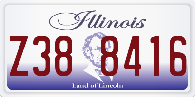 IL license plate Z388416
