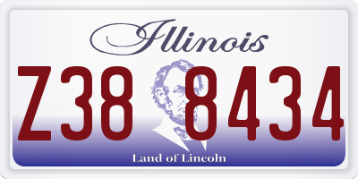 IL license plate Z388434
