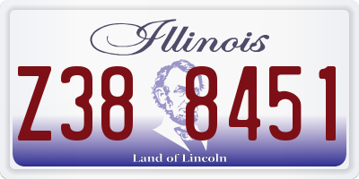 IL license plate Z388451
