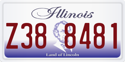 IL license plate Z388481