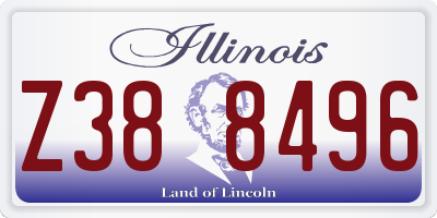 IL license plate Z388496