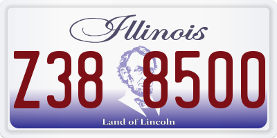 IL license plate Z388500