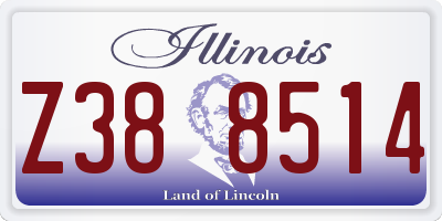 IL license plate Z388514
