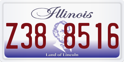 IL license plate Z388516