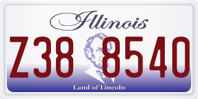 IL license plate Z388540