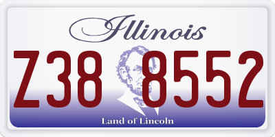 IL license plate Z388552