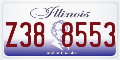 IL license plate Z388553