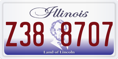 IL license plate Z388707