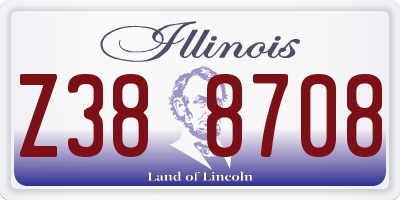 IL license plate Z388708