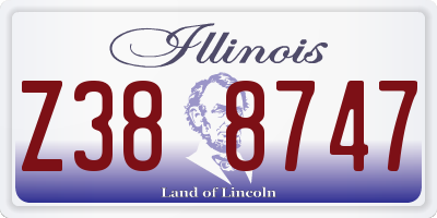 IL license plate Z388747