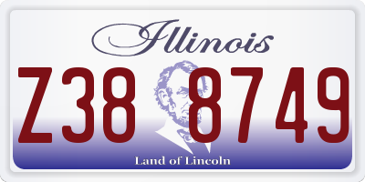 IL license plate Z388749