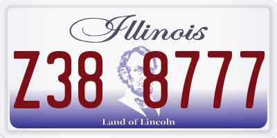 IL license plate Z388777
