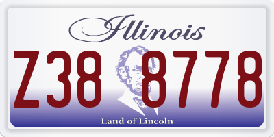 IL license plate Z388778