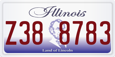 IL license plate Z388783