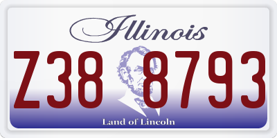 IL license plate Z388793