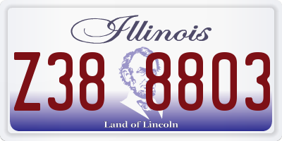 IL license plate Z388803