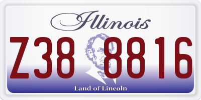 IL license plate Z388816