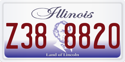 IL license plate Z388820