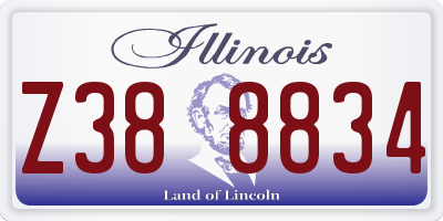 IL license plate Z388834