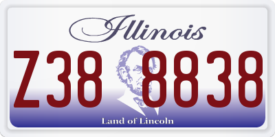 IL license plate Z388838