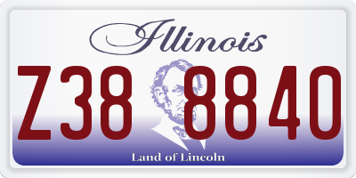 IL license plate Z388840
