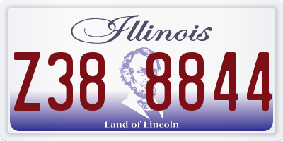 IL license plate Z388844