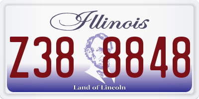 IL license plate Z388848