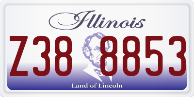 IL license plate Z388853