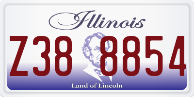 IL license plate Z388854