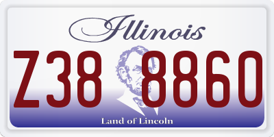 IL license plate Z388860