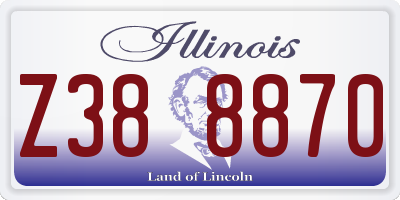 IL license plate Z388870