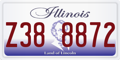 IL license plate Z388872