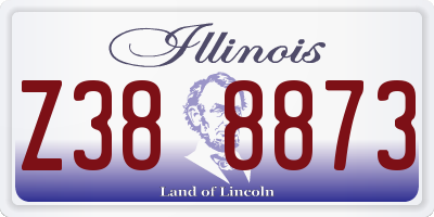 IL license plate Z388873
