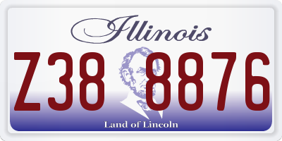 IL license plate Z388876