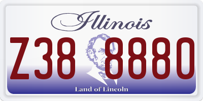 IL license plate Z388880
