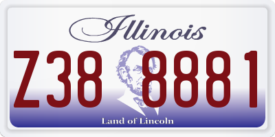 IL license plate Z388881