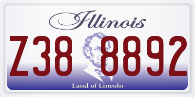 IL license plate Z388892
