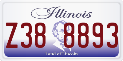 IL license plate Z388893