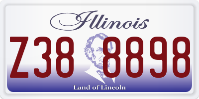 IL license plate Z388898