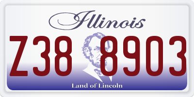 IL license plate Z388903
