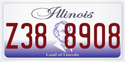 IL license plate Z388908