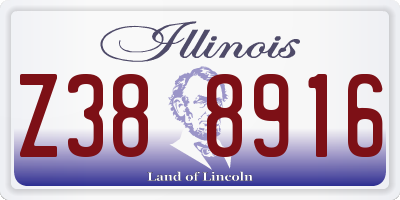 IL license plate Z388916