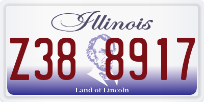 IL license plate Z388917