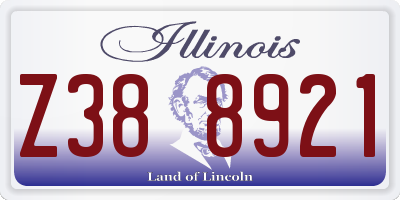 IL license plate Z388921