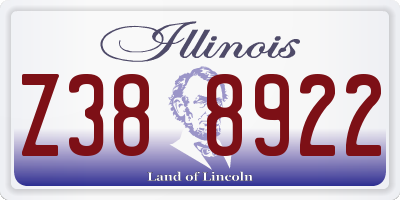 IL license plate Z388922