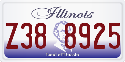 IL license plate Z388925