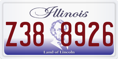 IL license plate Z388926