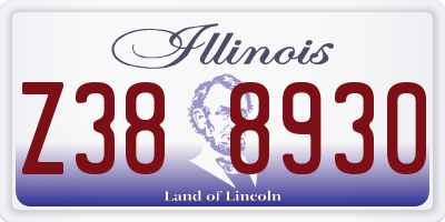 IL license plate Z388930
