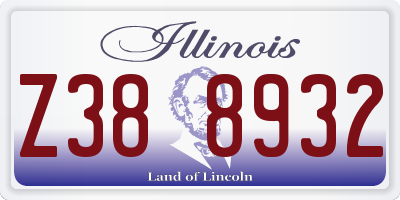 IL license plate Z388932