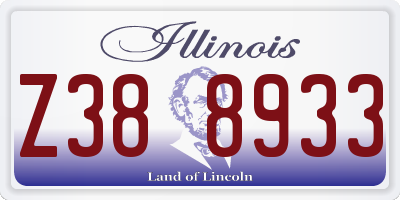 IL license plate Z388933